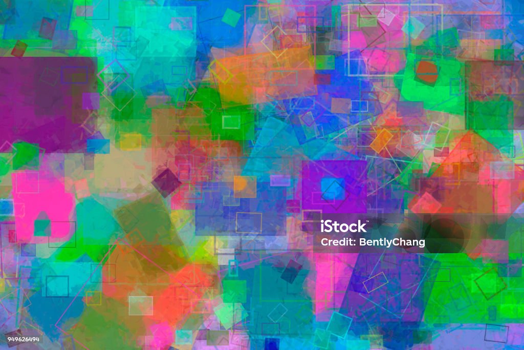 Random Square Rectangle Shape Digital Generative Art For Web Page ...