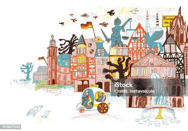 Frankfurt In Germany Stock Illustration - Download Image Now - City, Germany, Illustration