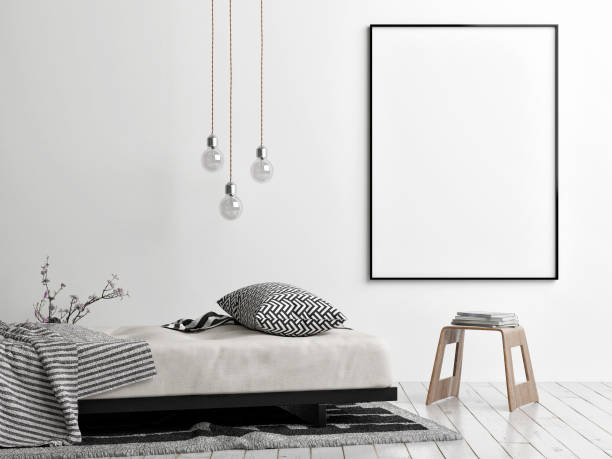 istock Mock up poster, Scandinavian style, sofa, chair and lamp 949629676