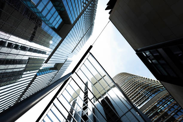 istock Low angle view of office buildings, skyscrapers, abstract background 949647770