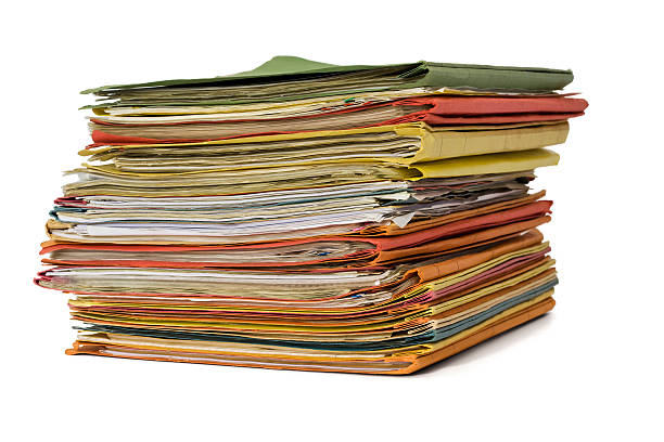 Stack Of Full File Folders Stock Photo - Now - Manila Folder, Stack, File Folder - iStock