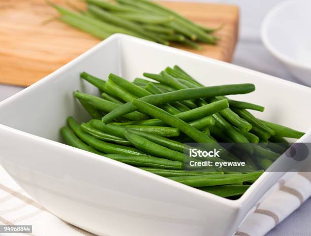 Boiled Green Beans In White Bowl Stock Photo - Download Image Now - Green Bean, Steamed, Boiled