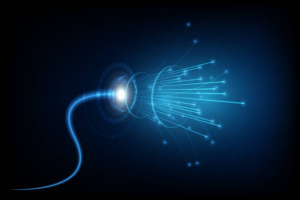 illustrations, cliparts, dessins animés et icônes de câble de raccordement sur réseau fond de notion de télécommunication - data technology computer cable power line