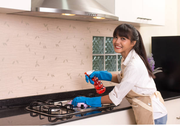 istock Beautiful young housekeeper cleaning the kitchen 949708284