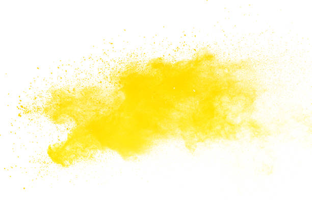 istock Freeze motion of colored powder explosions isolated on white background 949710572