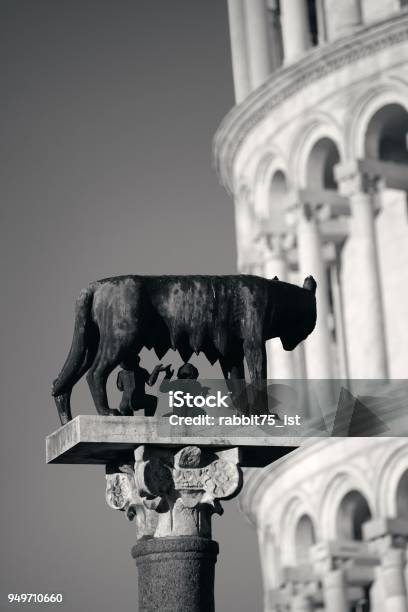 Leaning Tower Capitoline Wolf In Pisa Stock Photo - Download Image Now - Ancient, Architecture, Art