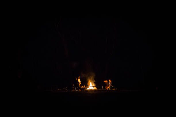 istock A group of adventurous young campers stand around a fire on a moonless night 949711582