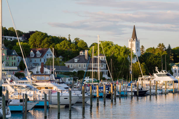 istock Harbor at Mackinac Island, Michigan at sunset. 949711658