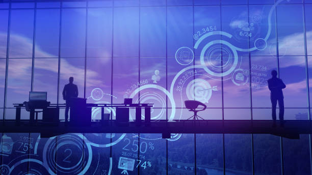 istock Infographics of growth on the office background 949716918