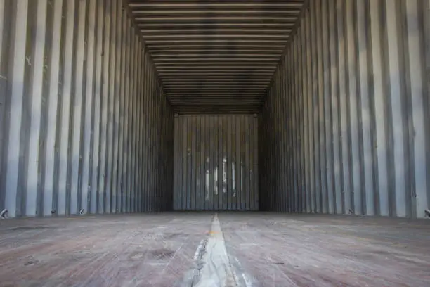 Photo of Empty cargo containers for export products or transportation.
