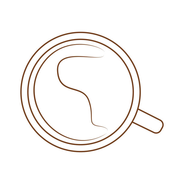 ilustrações de stock, clip art, desenhos animados e ícones de outline coffee symbol - coffee top view