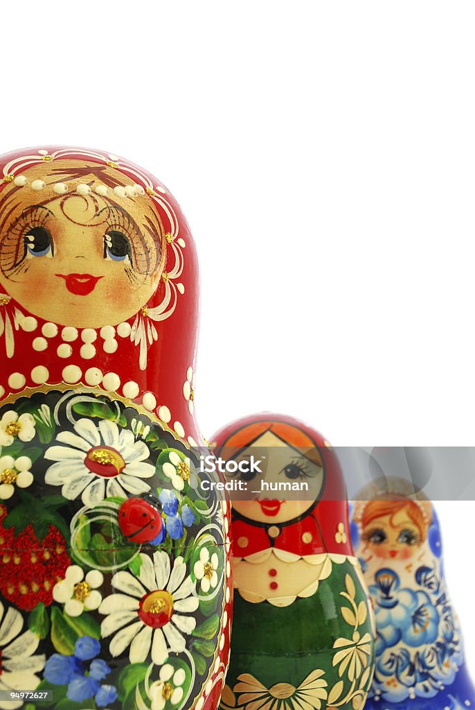 Russian Nesting Puppen - Lizenzfrei Babuschka-Kopftuch Stock-Foto