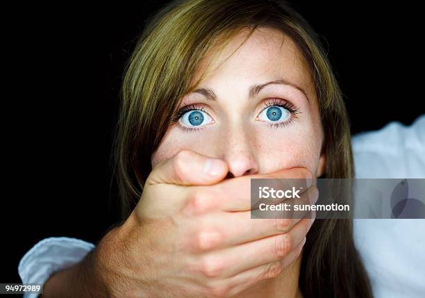 Violence Scary Fear Woman Stock Photo - Download Image Now - Sexual Assault, Adult, Adults Only