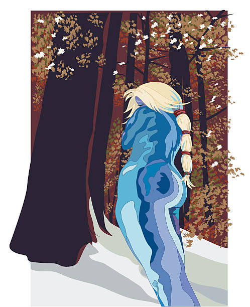 der snow queen-size-bett - naked tree stock-grafiken, -clipart, -cartoons und -symbole