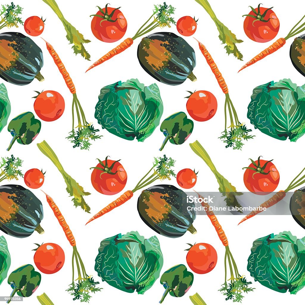 Nahtlose Gemüse Hintergrund - Lizenzfrei Möhre Vektorgrafik