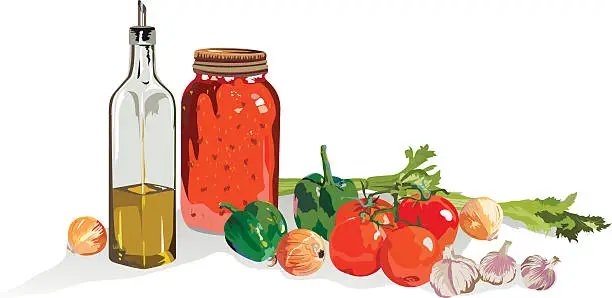 Vector illustration of Tomato Sauce ingredients