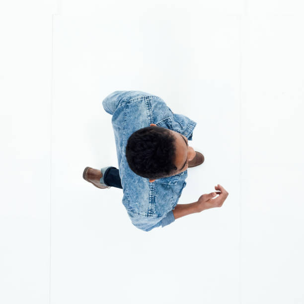 istock Top view of African American man running 949737524