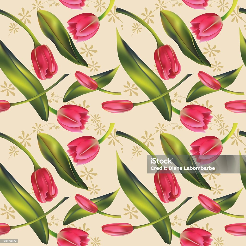 Nahtlose Tulpen Tapete - Lizenzfrei Tulpe Vektorgrafik