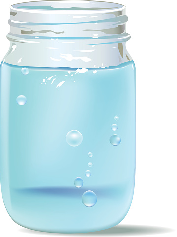 A jar of cool clean water.
