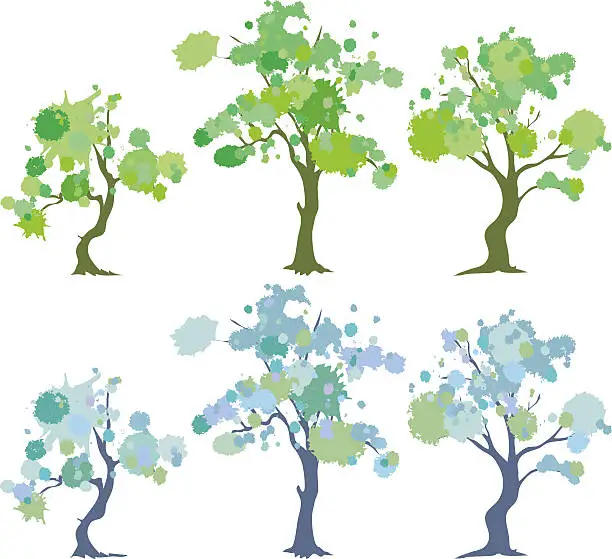Splattering Tree Bent tree image.ai Royalty Free Stock SVG Vector