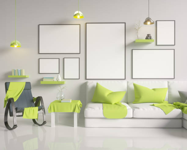 istock mock up poster with vintage hipster minimalism loft interior background, 3D rendering, 3D illustration 949739686
