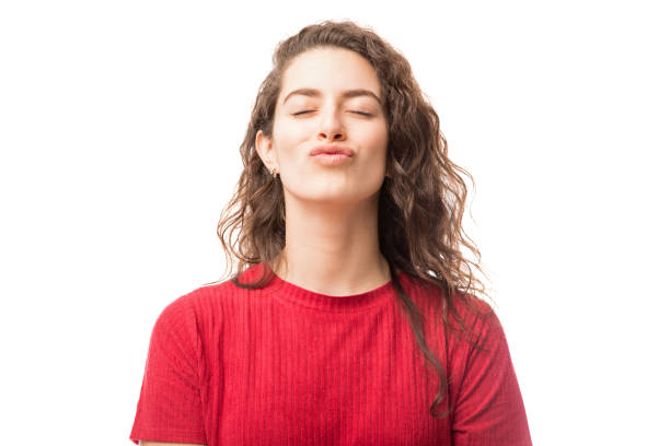 istock Cute woman waiting for kiss 949740358