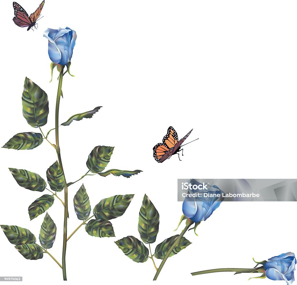 Rosas azules - arte vectorial de Azul libre de derechos