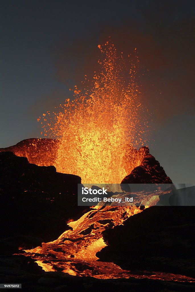 Vulkan Ausbruch - Lizenzfrei Lava Stock-Foto