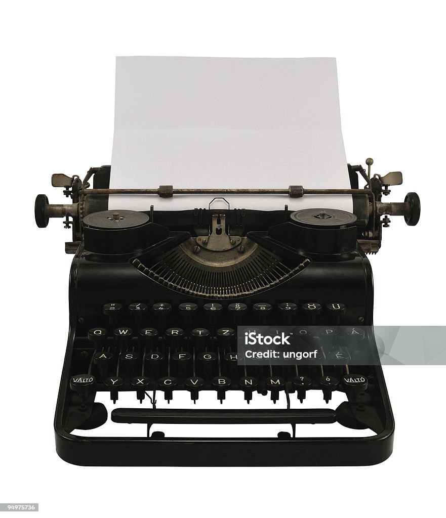 Maszyna do pisania z papieru - Zbiór zdjęć royalty-free (Antyczny)