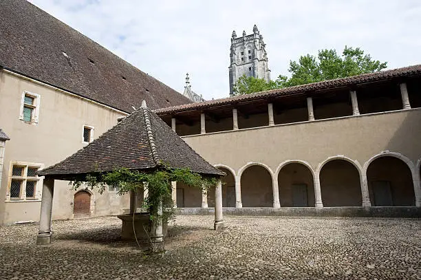 Bourg-en-Bresse (Ain, Rhone,-Alpes, France) - Ancient church of Brou: cloister