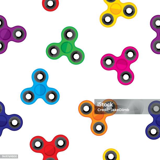 Toy Spinner Pattern Stock Illustration - Download Image Now - Fidget Spinner, Pattern, Accuracy