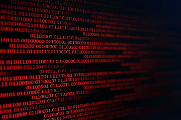 Red Binary Code Background