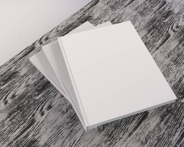 istock Blank catalog, magazines,book mock up on wood background 3d illustration 949774700