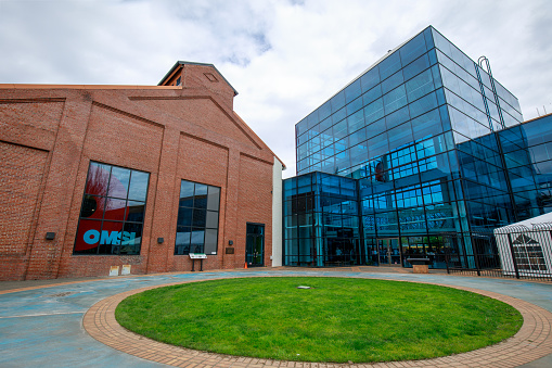 Portland, Oregon, USA - April 20, 2018 : OMSI, Museum of science and industry in Portland