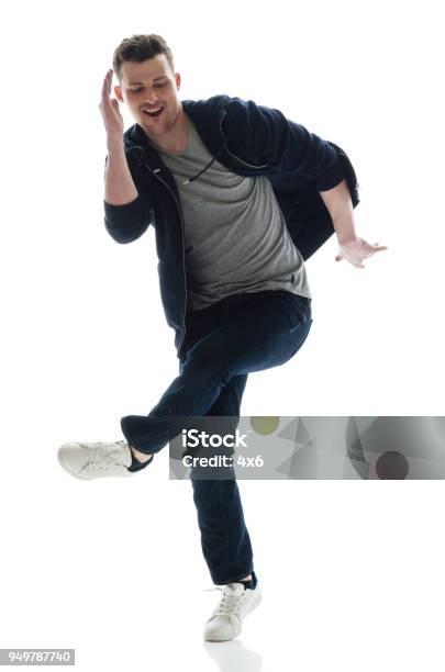 Young Male Break Dancing Stock Photo - Download Image Now - Dancing, Men, Cut Out