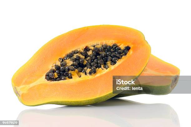 Papaia - Fotografie stock e altre immagini di Alimentazione sana - Alimentazione sana, Arancione, Bianco