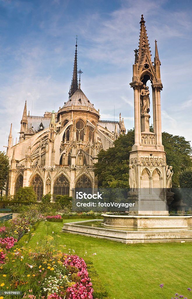 Peaceful oasis, Notre-Dame, Paris  Cathedral Stock Photo