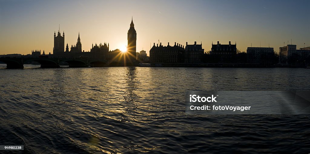 Big Ben bei Sonnenuntergang London - Lizenzfrei Abenddämmerung Stock-Foto