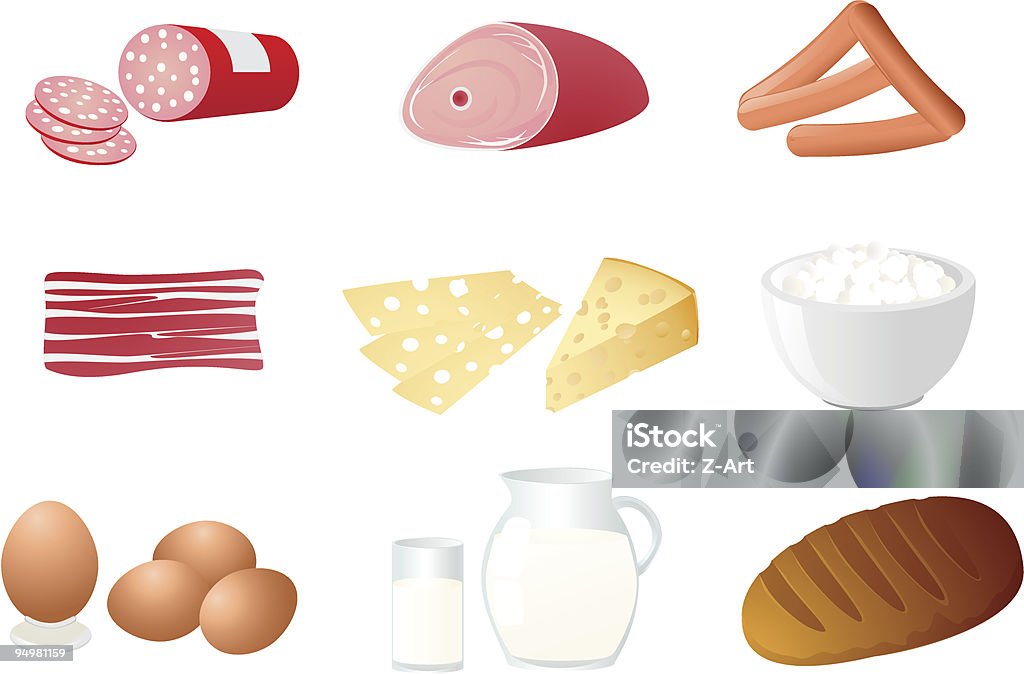 Conjunto de iconos de comida - arte vectorial de Alimento libre de derechos