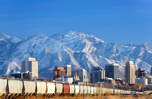 istock Salt Lake City with Snow Capped Mountain 949812016