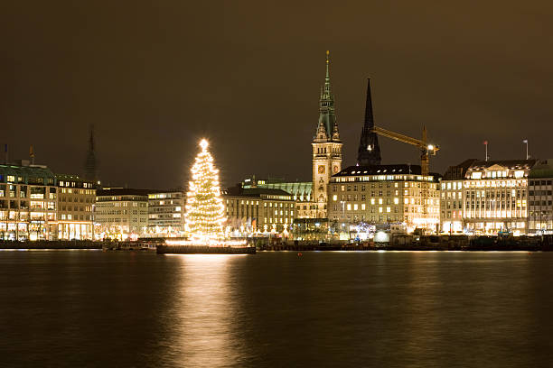 Hamburg Christmas  binnenalster lake stock pictures, royalty-free photos & images
