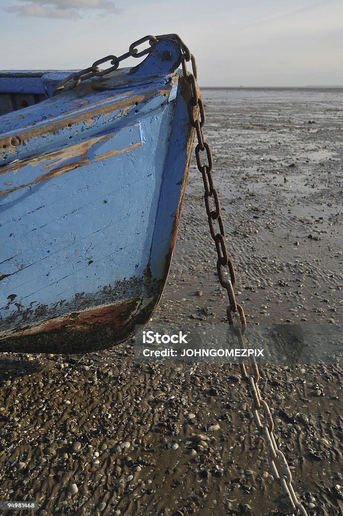 Low tide  Anchored Stock Photo