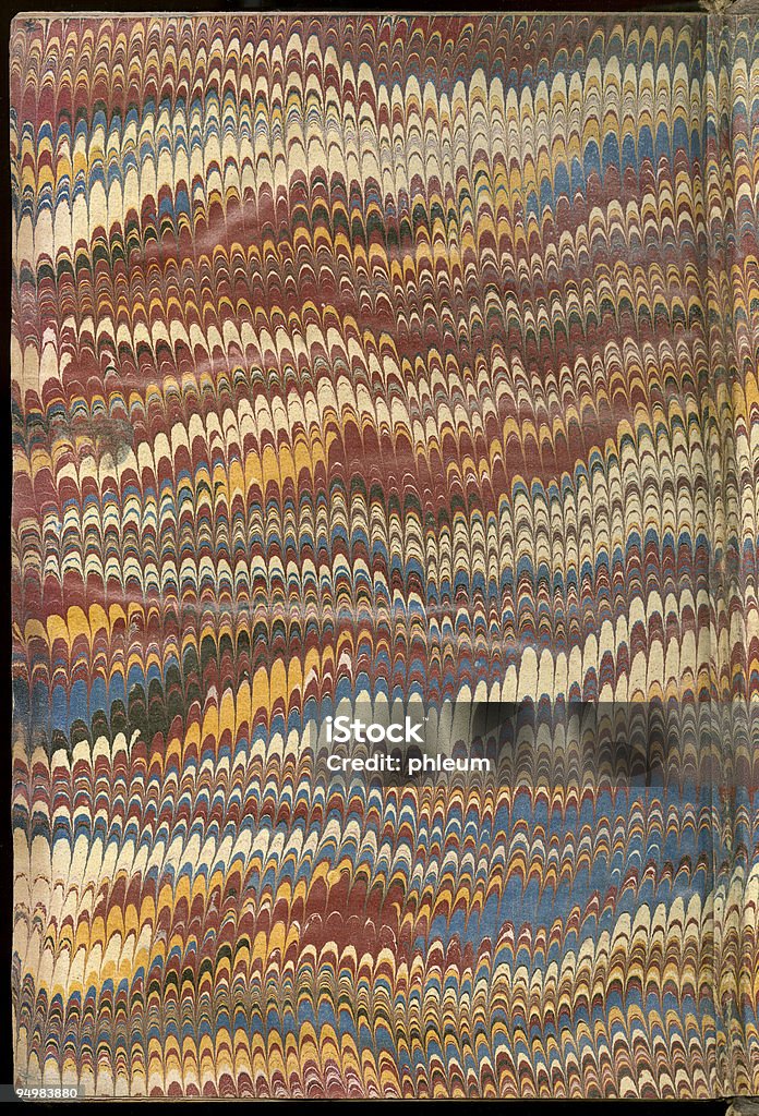 Marbled Endpaper A scan of marbled endpaper from a book published in 1866. Marbled Effect Stock Photo