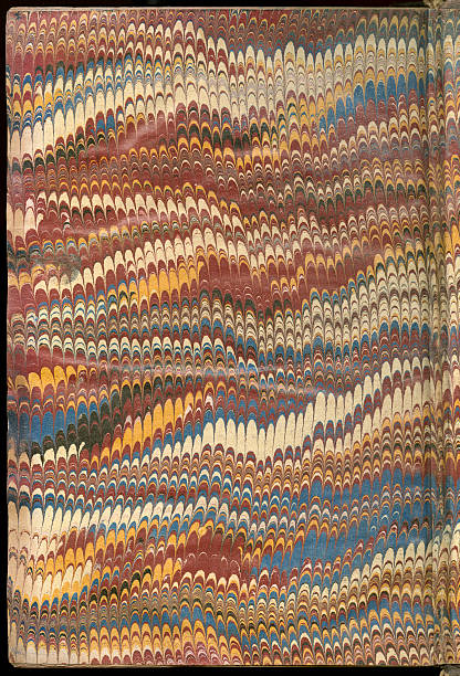 marmóreo endpaper - marbled effect paper book book cover imagens e fotografias de stock