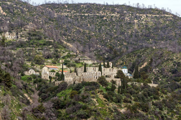 istock Old Monastery  in Mount Athos at Autonomous Monastic State of the Holy Mountain, Greece 949841532