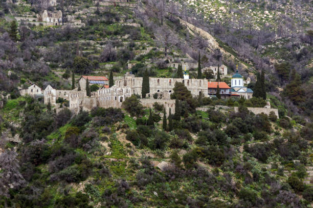 istock Old Monastery  in Mount Athos at Autonomous Monastic State of the Holy Mountain, Greece 949841534