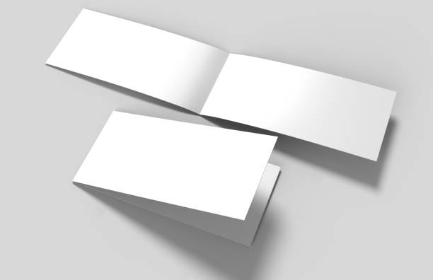 istock Landscape brochure blank white template for mock up and presentation design. 3d illustration. 949845810