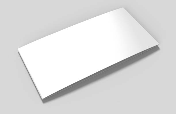 istock Landscape brochure blank white template for mock up and presentation design. 3d illustration. 949848370