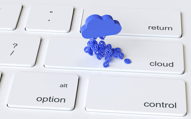 istock A 3D render illustration of a laptop keyboard with a cloud storage sign. 949848854