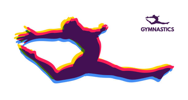 Gymnast. Silhouette of a Dancer. Gymnastics Activities for Icon Health and Fitness Community. Sport Symbol. Vector Illustration. Gymnast. Silhouette of a Dancer. Gymnastics Activities for Icon Health and Fitness Community. Sport Symbol. Vector Illustration. gymnastics stock illustrations
